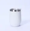 Copo Térmico Transfronteiriço 12oz Casca de Ovo Aço Inoxidável 304 Mini Taça de Vinho Tinto em Forma de U com Tampa Copo para Cerveja Gelada Venda por Atacado