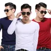 Camiseta de Manga Larga para Hombre Primavera y Verano Cuello Redondo Corte Ajustado Color Personalidad Moda Camiseta Básica para Hombre Fabricantes