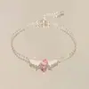 Pulsera de Alas de Ángel de Amor de Diamante Blanco para Mujer Ins Lujo Ligero Gama Alta Versátil Dulce y Gentil Elegante Pulsera Regalo