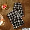 Pantalones de Cuadros para Mujer, Nuevo Estilo Verano 2026, Cintura Alta, Adelgazantes, Pierna Recta, Pantalones de Pierna Ancha Estrecha, Caída Suelta, Pantalones Casuales de Largo Completo