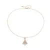 Collar Único y de Lujo con Árbol de Navidad de Diamantes Completos, Exquisito y Dulce, Cadena para Clavícula Elegante y de Moda Versátil