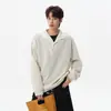Marca de moda americana Sudadera con textura de dos piezas falsas Unisex Primavera Otoño Invierno Retro Holgada Versátil para Pareja