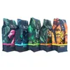 Saco Selado de Oito Lados para Grãos de Café Autosselante Personalizado Desenho Animado Grau Alimentício 500g 1kg Saco de Embalagem para Grãos de Café Impressão UV