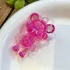 Figura de oso de cristal acrílico transparente de colores, una elegante pieza de decoración para el hogar, adorno de escritorio y accesorio para llavero