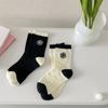 Camellia 2023 novas meias de algodão femininas flor bordada meias felpudas femininas doce versátil moda tendência personalidade