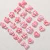 Oso con lazo rosa de niña dulce Corona amor flocado parche de resina Diadema DIY Accesorios femeninos al por mayor