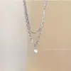 Collar de Perlas de Doble Capa Simple, de Moda y Tendencia, Cadena para Clavícula de Lujo Ligero de Nicho para Mujer, Cadena de Cuello Estilo Nuevo 2026