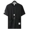 Camisa de Manga Corta para Hombre, Marca de Moda, Corte Holgado de Verano, Mangas de Tres Cuartos, Nuevo Estilo 2025, Tendencia de Celebridad de Internet, Top Sencillo Estampado
