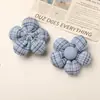 Estilo Ins Estilo Pequeña Fragancia Patrón Estéreo Cuadros Enredados Tela Flor de Cinco Pétalos Accesorios para el Cabello Hechos a Mano DIY Zapatos Bolsas Accesorios para la Ropa