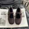 Zapatos estilo Mary Jane de gamuza para mujer, a la moda, de estilo retro, con una sola tira, de la nueva colección otoño/invierno 2025, con forro afelpado y diseño de suela única