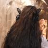 2025 nuevo clip de princesa coreano dulce con pedrería negra elfo tamaño pequeño clip lateral pasador de lazo clip lateral