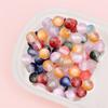 Miçangas Redondas de 8mm de Resina com Glitter Fino e Furo Reto, Flores Secas, Feitas à Mão, DIY, Pulseira, Colar, Acessórios de Joalheria, Materiais, Atacado