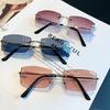 Óculos de sol de armação pequena ultraleve de moda 2021 Novos óculos de sol femininos sem moldura aparados Óculos de sol coloridos elegantes Hip Hop