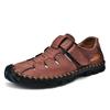 Sandalias de malla para hombre, informales, de playa, cosidas a mano, de piel de vaca transpirable, para exteriores, talla grande, 2023