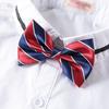 Uniforme escolar con lazo británico para niños y niñas, traje de escuela primaria, cuello de actuación, pajarita con flores