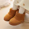 Botas de nieve para padres e hijos, para niños y niñas, botas de algodón cálido con felpa engrosada de invierno, botines con forro de polar, envío directo disponible