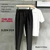 Calça Masculina Simples de Luxo Leve Estilo Britânico Verão Fina Respirável Versátil Casual Longa Moda Tendência Skinny