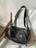 2026 Nuevo Bolso de Hombro Único de Mezclilla Estilo Coreano Bolso Cruzado para Mujer de un Solo Hombro para el Trabajo Bolso Retro Forma de Empanada