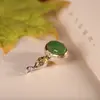 Collar Elegante con Colgante de Calabaza de Jade Hetian Chapado en Oro S925 de Moda y Tendencia con Patrón de Llama