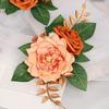 Nueva Flor de Pastel Delicada Naranja Artificial Decoración de Hogar Otoño Rosa de Simulación Adornos de Flores Falsas Venta Caliente Transfronteriza