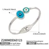 Nuevo Pulsera de Resorte Creativa con Patrón de Ojo Azul Grande y Pequeño Redonda Chapada en Oro Turquesa Azul Acero Inoxidable Joyería de Mano para Mujeres