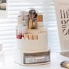 Caja de Almacenamiento de Cosméticos Tipo Cajón de Escritorio Giratorio Almacenamiento de Brochas de Maquillaje Lápiz Labial Sombra de Ojos Tocador Estante de Almacenamiento Portátil