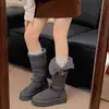 Botas de Neve Quentes com Solado Grosso para Mulheres 2026 Novo Estilo Inverno Plus Veludo Engrossado Retrô Nordeste Peles Algodão Sapatos