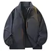 Chamarra con Cuello para Hombre, Abrigo Delgado Casual de Primavera y Otoño, Adecuada para Jóvenes y de Mediana Edad, Cortavientos, Versátil, Top de Corte Holgado -5561