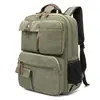 Mochila de Lona Duradera Estilo Europeo y Americano, Bolso para Portátil de Viaje, Mochila de Senderismo, Bolso de Lona Lavable Portátil con Múltiples Bolsillos