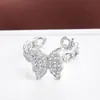 Moda y Dulzura Diseño Fresco Estilo Chica Popular Anillo de Mariposa Forma de Cadena Distintiva Anillo Abierto Ajustable Joyería de Cobre