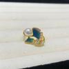 Anillo de Perla de Agua Dulce con Pintura al Óleo Colorida Flor Joyería de Mano Elegante Moda Lujo Accesible Anillo Versátil de Alta Gama Joyería para Mujeres