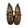 Zapatos Mary Jane planos para mujer, estilo francés con correas elásticas, tira cruzada de ballet, zapatos individuales de punta cuadrada roja 2026, nueva suela blanda