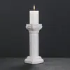 Suporte de Vela Coluna Romana Cerâmica para Interior e Exterior Castiçal de Natal Decoração de Atmosfera para Mesa de Jantar Estilo Europeu