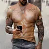 Comércio Exterior Transfronteiriço Código Europeu Masculino Verão Casual Impressão 3D Moda de Rua High Street Manga Curta Sublimação Camiseta Top