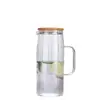 Tetera de Agua Fría Rayada Tetera de Agua Fría para el Hogar Tetera de Jugo Espesa Tetera de Vidrio Resistente a Altas Temperaturas Jarra de Gran Capacidad Tetera de Vidrio