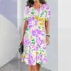 2024 Comercio Exterior Transfronterizo para Mujer Verano Estampado Digital 3D Falda Midi Elegante Falda de Manga Corta Explosiones de Moda