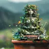 Estatua de Meditación Diosa Verde de la Naturaleza Acrílica Transfronteriza Decoración de Césped Exterior Accesorios de Decoración de Patio
