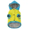 Abrigo de Algodón con Capucha para Perro en Invierno con Diseño de Bloques de Color y Anillo para Correa, Chaqueta para Mascotas para Perros Pequeños y Medianos, Ropa Gruesa a Prueba de Frío para Perros
