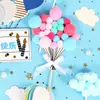 Decoración de Popote para Hornear Rosa Azul Pastel de Cumpleaños Globo Tarjeta Insertable Gafas para Globo Decoración de Ambiente de Fiesta