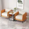 Cadeira de lazer minimalista na cor creme, resistente a arranhões de gato, adequada para salas de chá, salas de estar e vários ambientes; possui braços arredondados e um design de luxo leve, tornando-o um sofá de um lugar perfeito