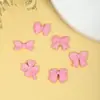Manicure Estilo Japonês Joia de Laço Liga de Zinco Decoração de Unha Laço Vermelho Misturado Fita Adesivos de Unha com Acabamento Metálico