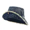 Sombrero de Pescador de Mezclilla Lavada Vintage Desgastada para Mujer, Nuevo Estilo Primavera, Ala Ancha, Adecuado para Viajes y Senderismo, Sombrero de Protección Solar