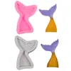 Molde de silicona líquida para pastel de sirena, serie marina de cola de pez grande y pequeña, molde de concha de caracola