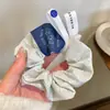 Scrunchie de Alta Qualidade Estilo Coreano para Mulheres, Elástico de Cabelo com Laço de Tecido da Moda, Acessório de Cabelo Corda para Coque Doce e Fofo