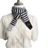 Cachecol de Inverno Quente de Comprimento Médio para Mulheres, Listrado Color-Blocking, Estreito e Fofo, Aquecedor de Pescoço Artístico Estilo Coreano