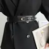 Cinturón Mujer Retro Casual Estilo Coreano ins Decorativo Chaqueta de Traje Adelgazante Distintivo Versátil Negro Cintura Ancha Cubierta