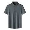Camisa Masculina de Manga Curta de Seda de Amora de Alta Qualidade para o Verão, Tamanho Grande, Luxo Leve, Seda Genuína, Casual de Negócios, Cor Sólida, Não Amassa, Resistente a Amassados