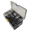 Caja de cebo de plástico transparente doble Caja Luya Caja de accesorios Caja de aparejos de pesca al por mayor se puede quitar una variedad