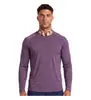 Camiseta transpirable de manga larga para hombre con cuello redondo, con estampado a cuadros, orificios de ventilación, marcas reflectantes en los hombros, adecuada para correr de noche, fitness y uso diario