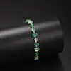Pulsera de Circonia de Moda para Niñas, Joyería de Lujo Ligero y de Gama Alta, Joyería de Pulsera Verde Esmeralda, Joyería con Piedras Preciosas, Venta al por Mayor Transfronteriza